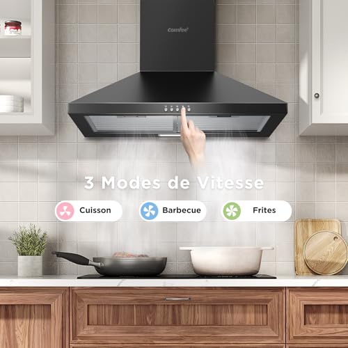 Detalle de COMFEE' CH60A17EM400SS-EU Hotte aspirante 60 cm, 400 m³/h, A++, acier inoxydable