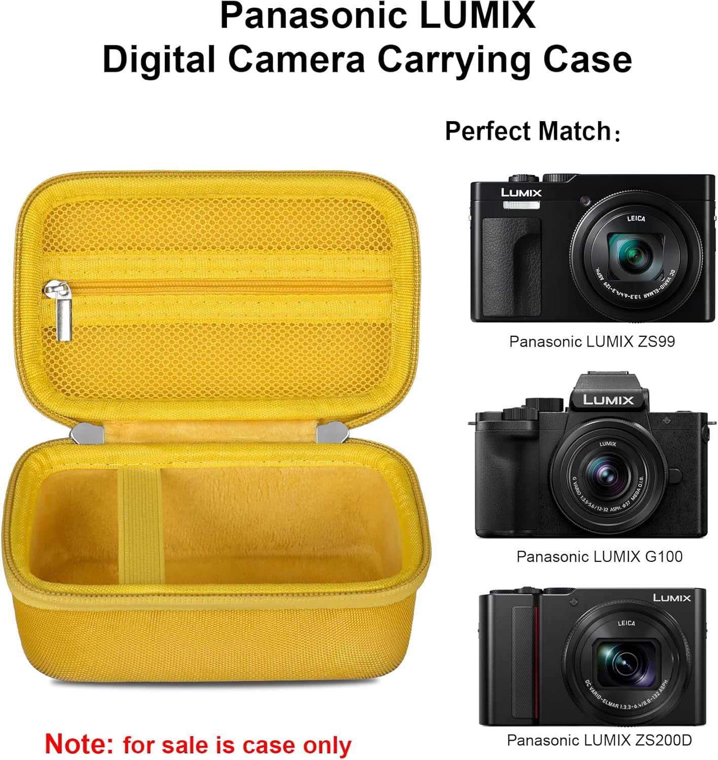 Thumbnail 1 de Elonbo carrying case for Panasonic Lumix DC-TZ99 / LX10 / ZS series travel bag (yellow)