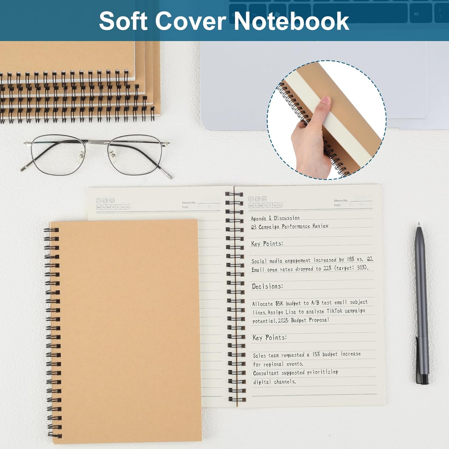 Thumbnail 4 de ZCZN A5 Lined Notebook 12-Pack (Spiral Notebooks) for School, Study & Office Notes