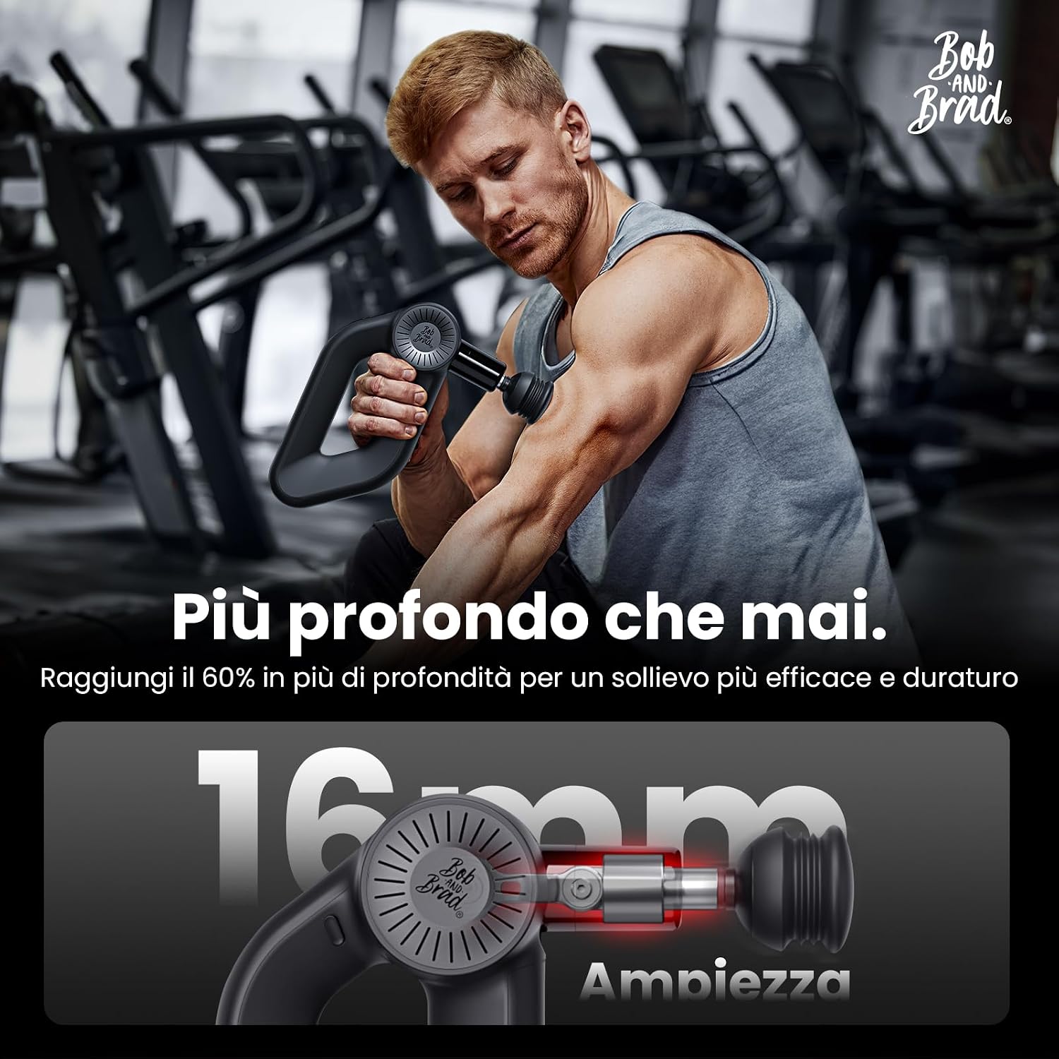 Thumbnail 3 de Bob and Brad D6 Ultra pistola massaggio professionale 16mm 💆
Bob and Brad D6 Ultra pistola massaggio professionale 16mm 💆