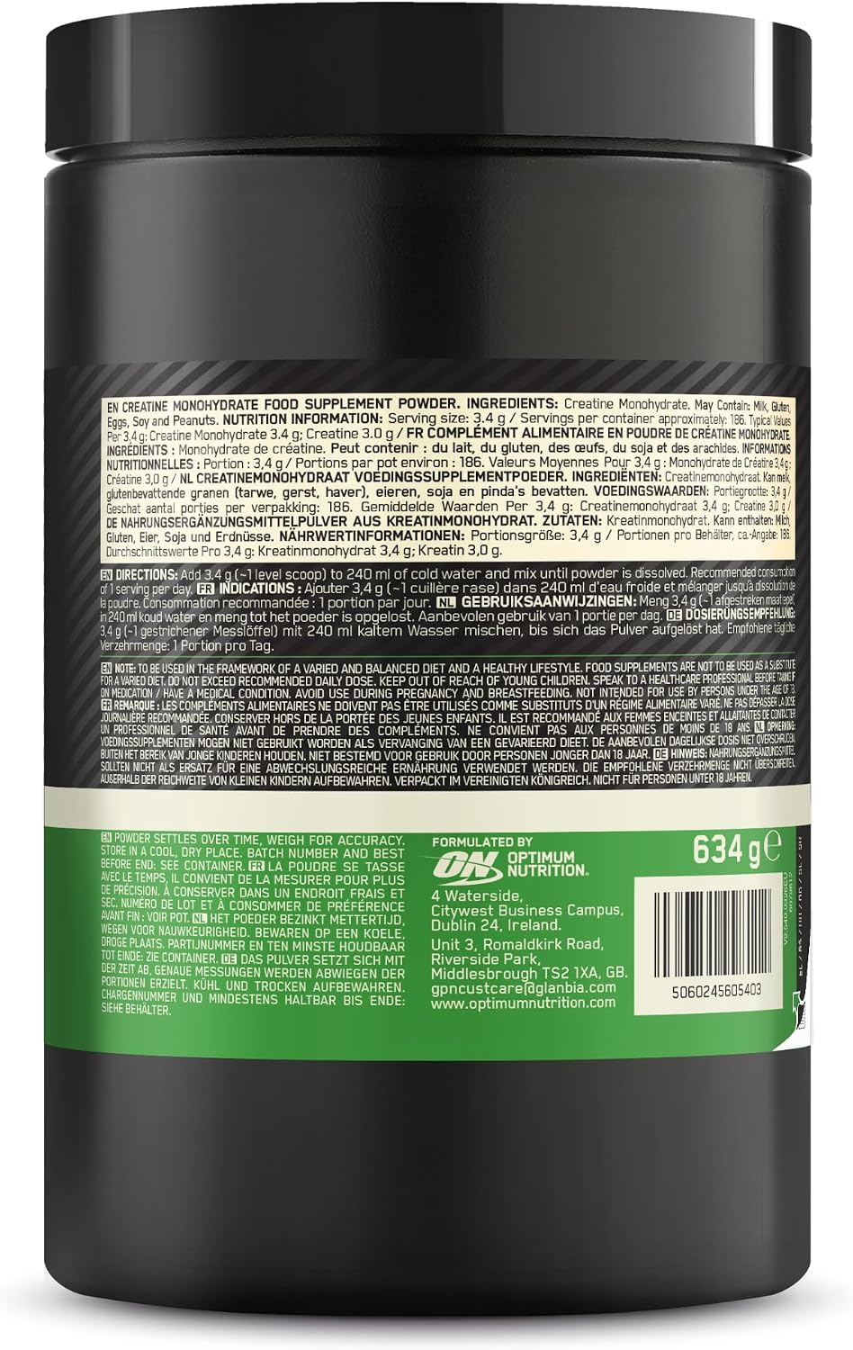 Thumbnail 6 de Optimum Nutrition Mikronisiertes Kreatin Pulver, geschmacksneutral – 634 g (186 Portionen)
