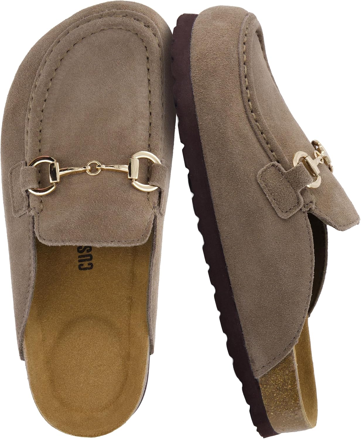 Detalle de CUSHIONAIRE Cliff Suede Clog Mules for Women with Cork Footbed
