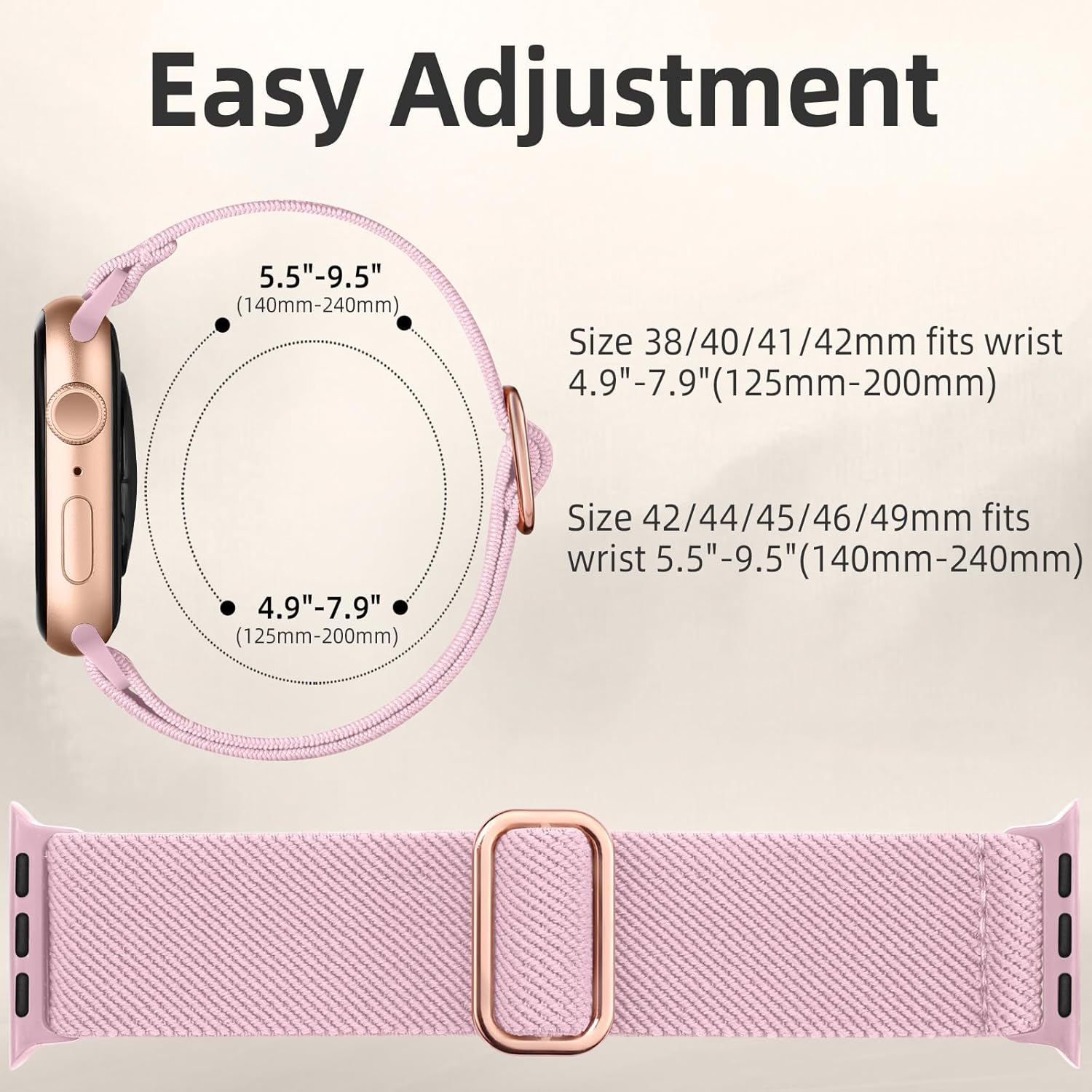 Thumbnail 4 de Maledan 10 Pack Elastic Strap Nylon Sport Loop for Apple Watch (40/41/38/42/44/45/46/49mm) – Stretchy Breathable Bands