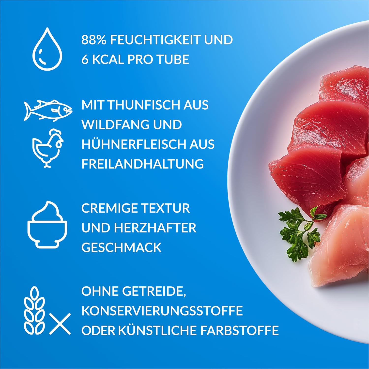 Detalle de INABA Churu Katzen Leckerlies Einzelzutat mit Huhn – Kalorienarm, getreidefrei, 100% natürliches Fleisch, Creamy Leckerli, 20 x 14 g