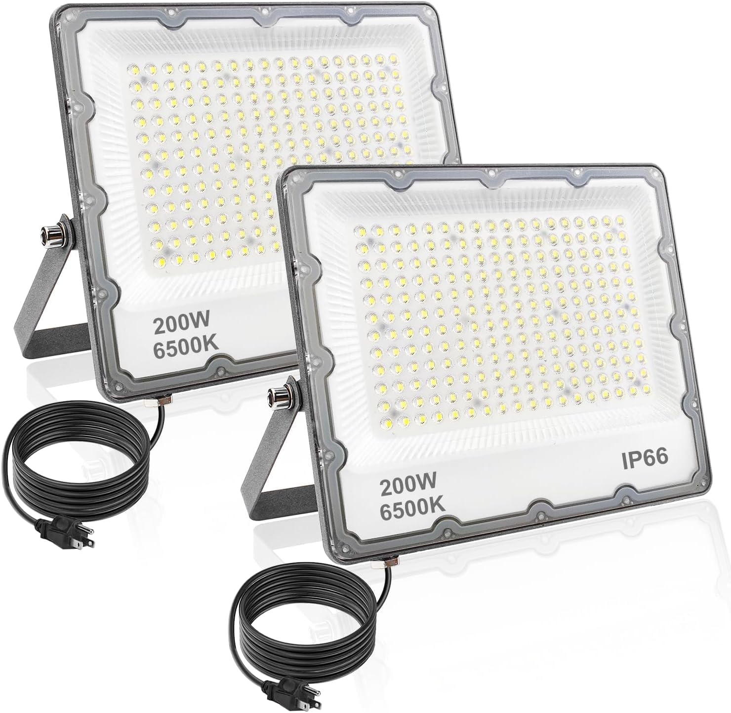 Detalle de SWEALEER Flood Lights, 200W LED 2-Pack, 20,000 lm, 6500K, IP66