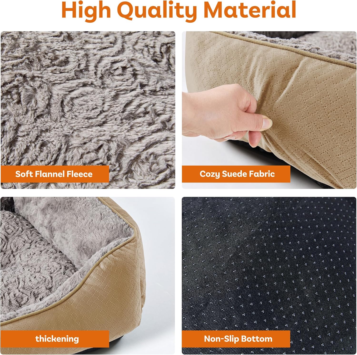 Thumbnail 3 de Oveppy Dog Bed for Large Dogs – super-soft rectangular washable warming bed with anti-slip base