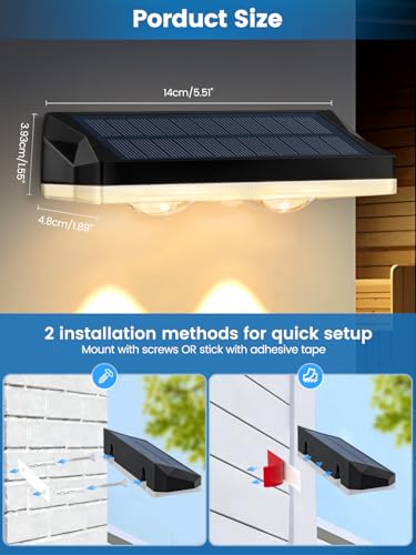 Thumbnail 5 de shirylzee Solar Fence Lights 4 Pack: Colourful, Weatherproof Garden LEDs with Memory Function