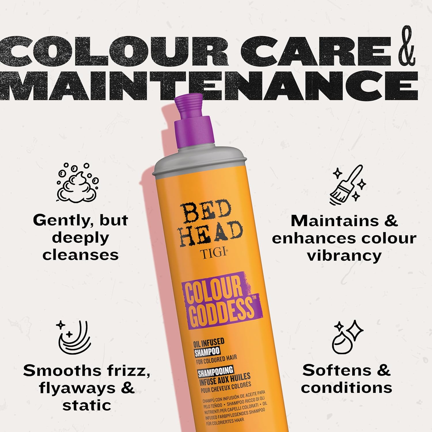 Detalle de Bed Head by TIGI Colour Goddess shampoo per capelli colorati, 600 ml