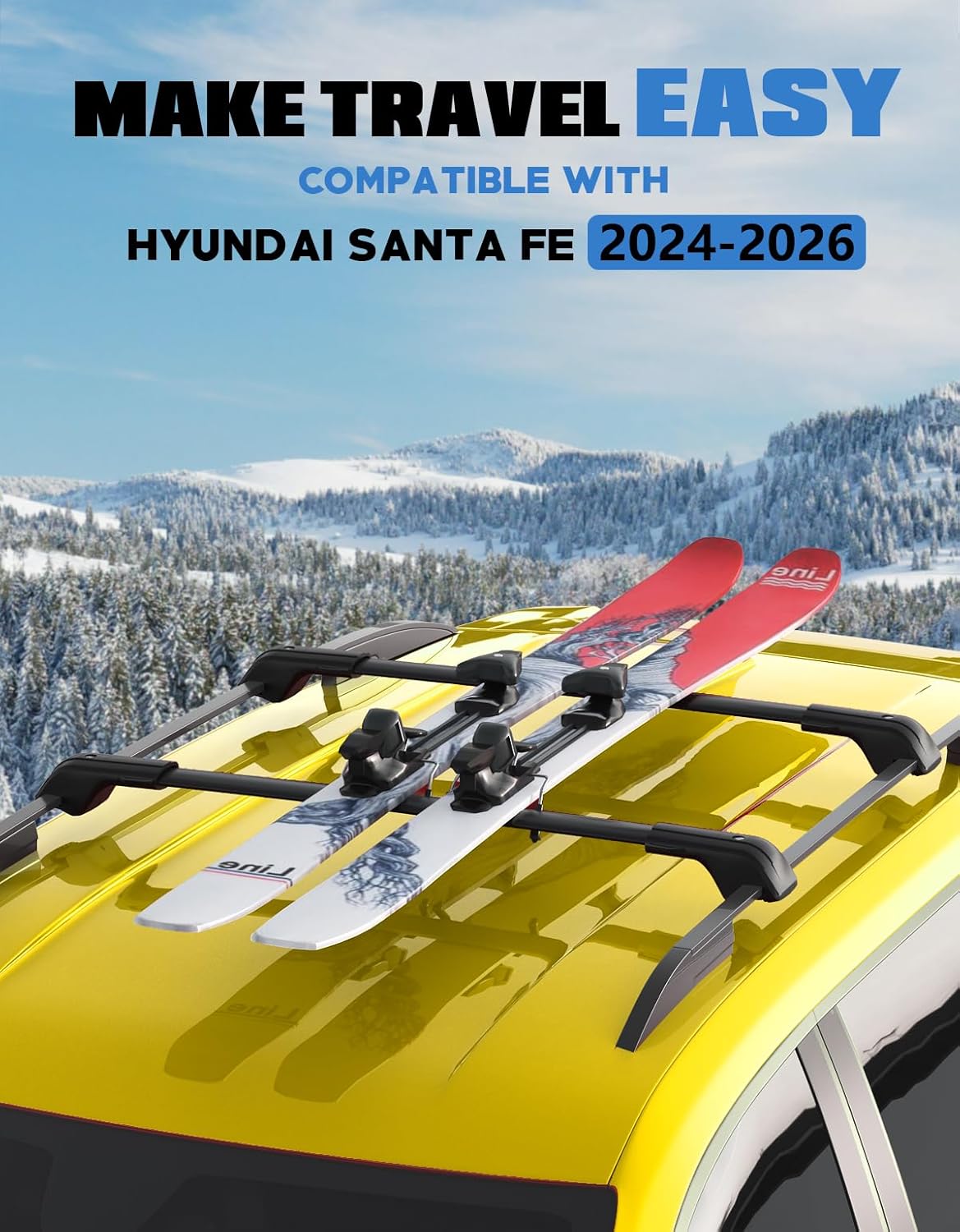 Thumbnail 6 de FengYu 330lb Lockable Roof Rack Cross Bars for Hyundai Santa Fe (2024-2026) - Heavy Duty Aluminum, Anti-Theft