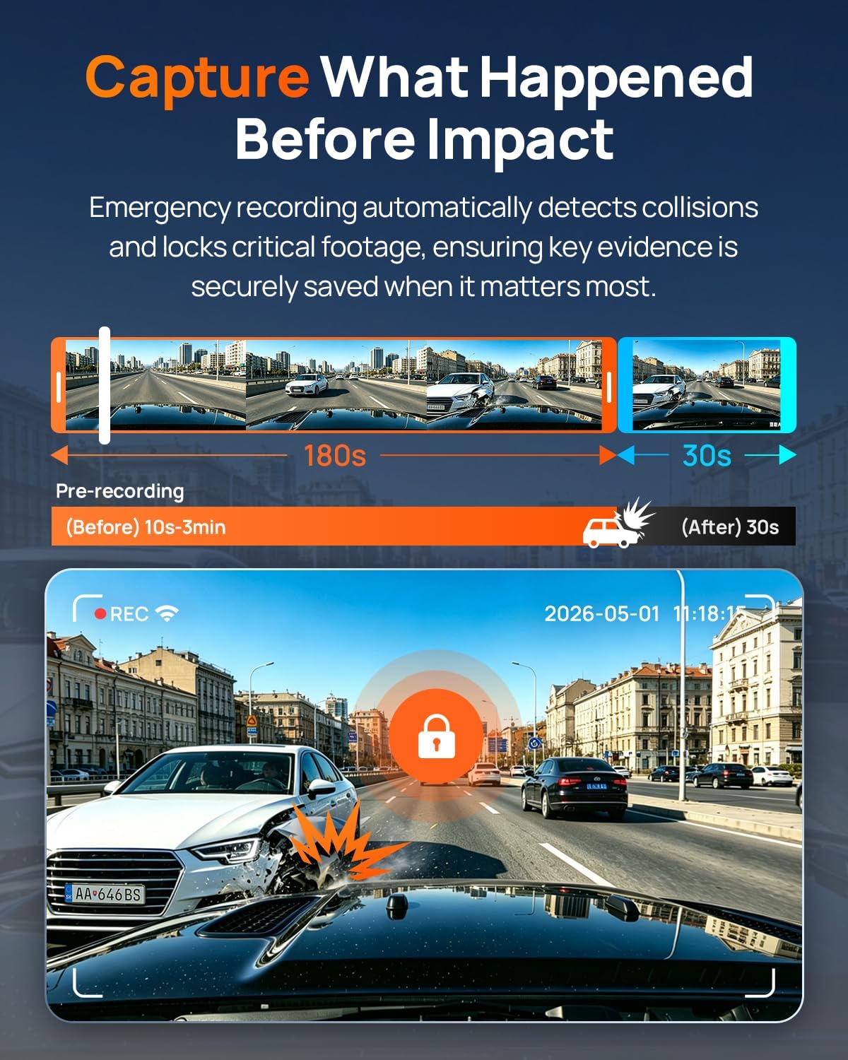 Thumbnail 6 de 70mai A810 Lite-RC21-64GB 4K Front and Rear Dash Cam with HDR
