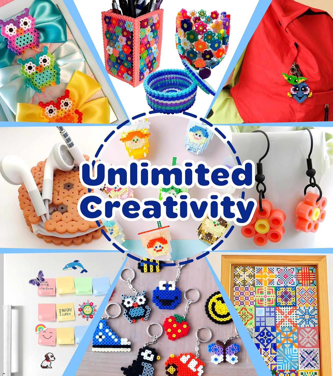 Thumbnail 5 de Ophy Bügelperlen Set – 15.000 Perlen in 20 Farben mit Dreilagiger Aufbewahrungsbox und Musterplatten