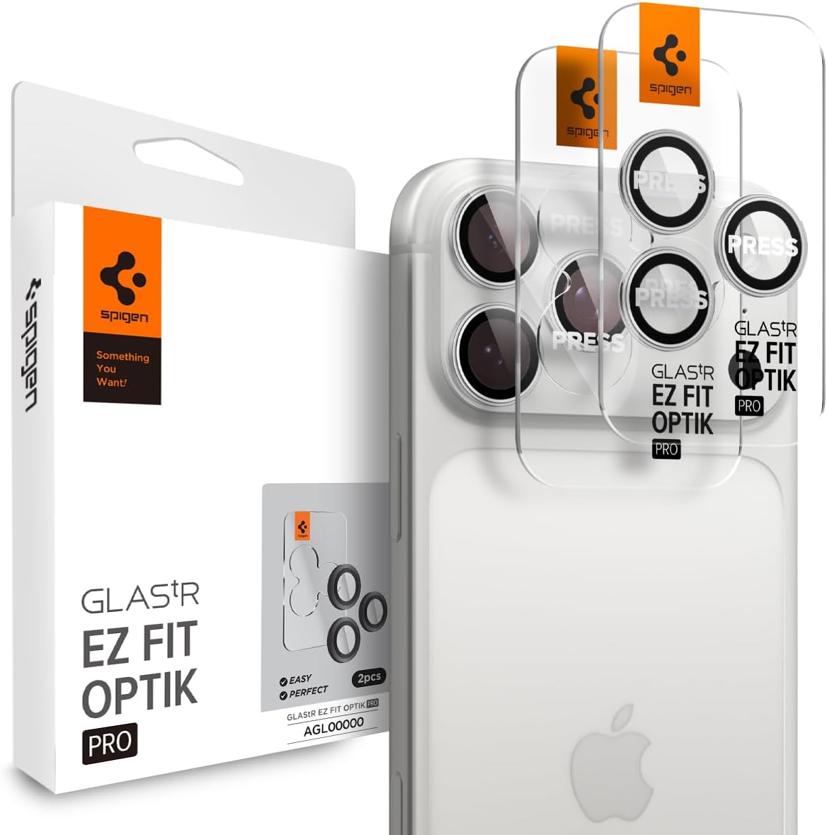 Spigen Glas.tR EZ Fit Optik Pro Protection caméra pour iPhone 17 Pro / 17 Pro Max (2 pièces) – argent