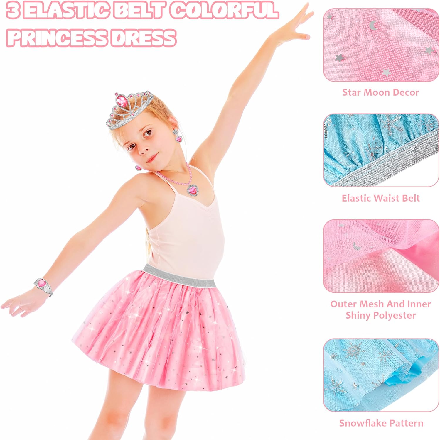 Detalle 2 de LJZJ Princess Dress Up Ages 3-6
