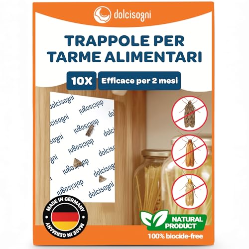 Detalle de Antitarme Alimentari – 10 fogli Senza Biocidi, Adesivo per Farfalline Dispensa – Made in Germany