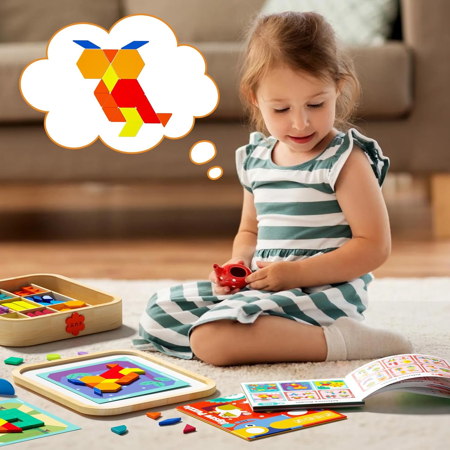Thumbnail 5 de Edutree Set blocchi magnetici in legno con 288 pezzi – Montessori STEM per bambini 3–5 anni