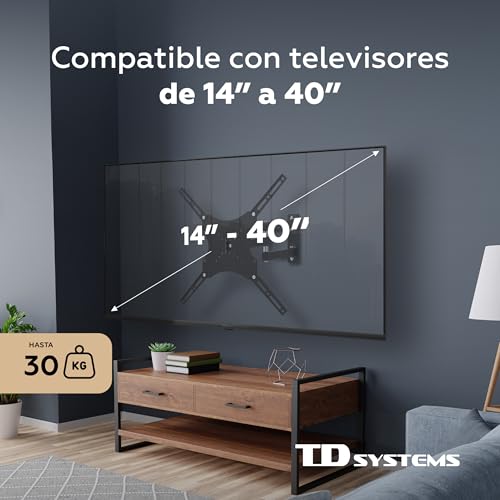 Thumbnail 1 de TD Systems P30X25A244: Soporte de TV pared articulado doble para 14–40" (VESA 400x400)