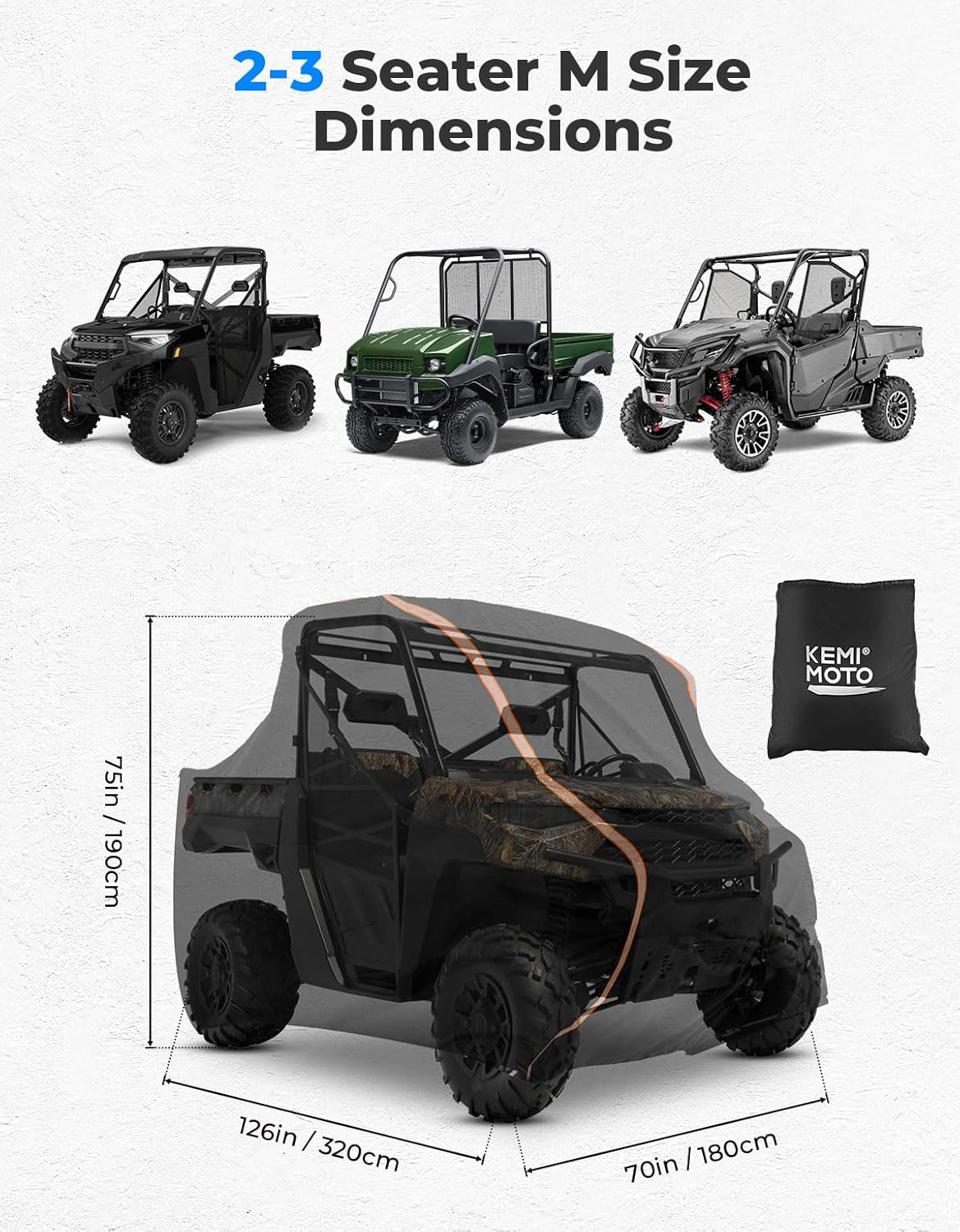 Detalle de KEMIMOTO UTV Cover PU Oxford Cloth