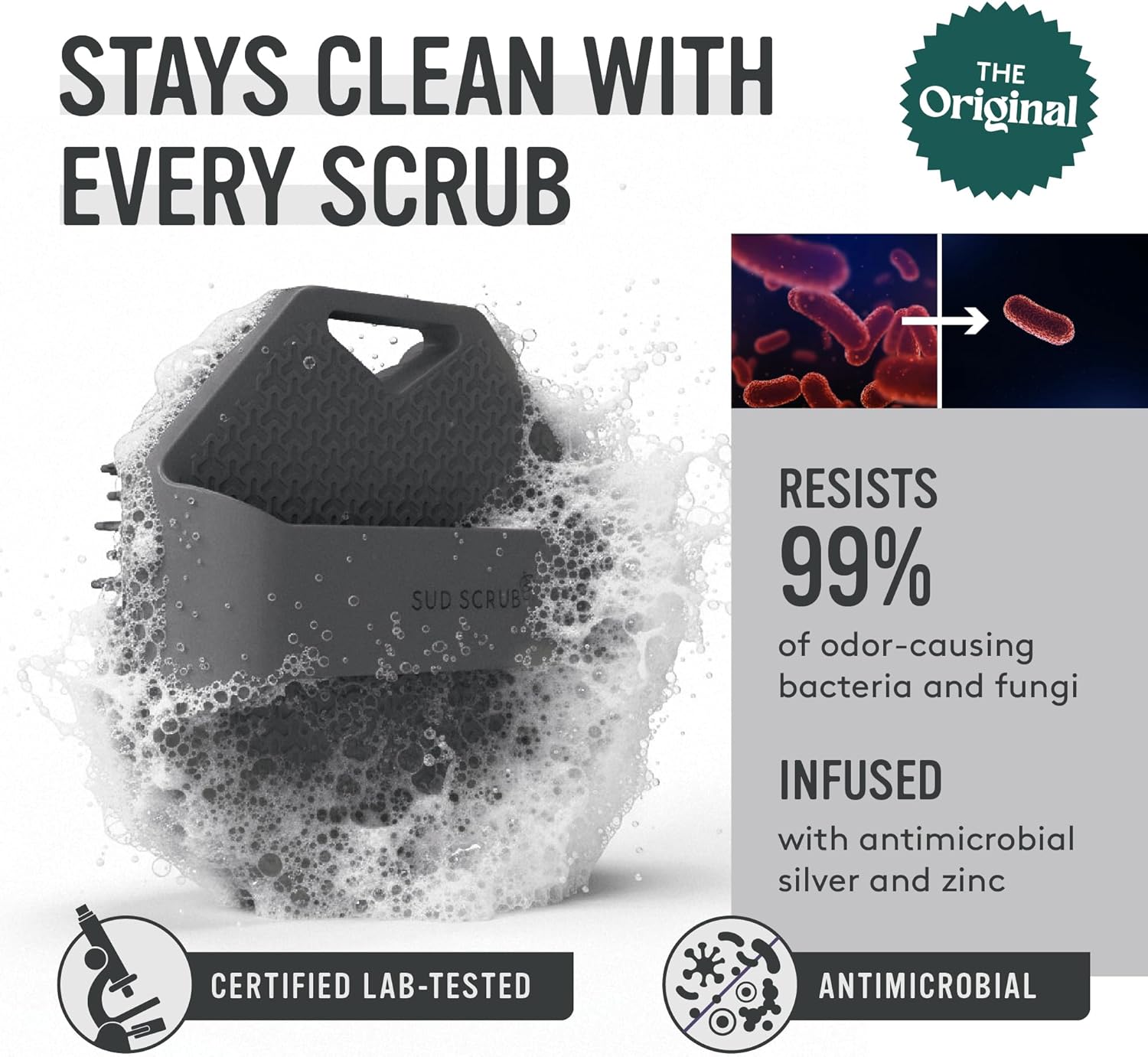 Detalle 2 de Sud Scrub Antimicrobial Silicone Body Scrubber