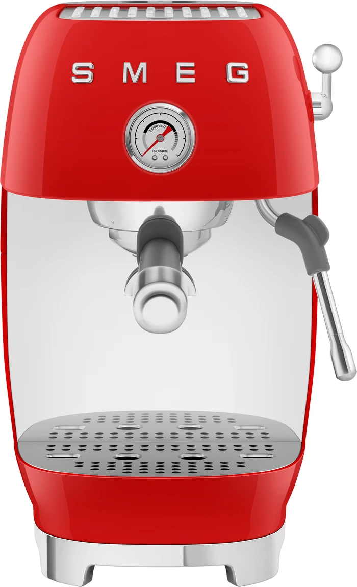 Thumbnail 10 de Smeg ECF03RDEU Rot – kompakte Espressomaschine mit Dampfdüse, glattem Milchschaum und Manometer