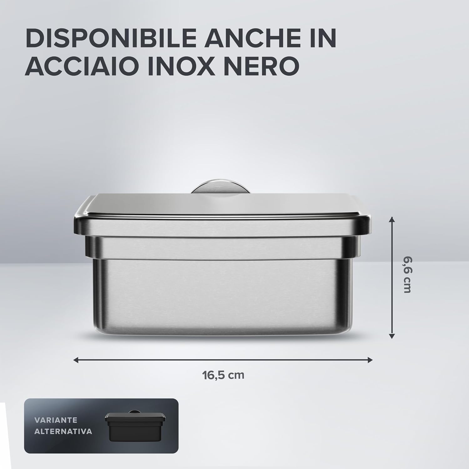 Thumbnail 2 de Ovimar scatola per salviette umidificate con coperchio Taksensand in acciaio inox lucidato argento