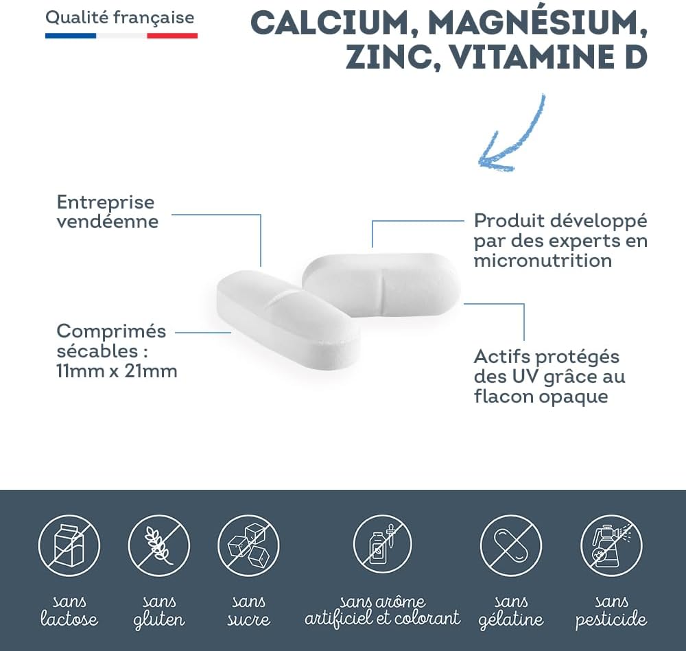 Thumbnail 3 de Vitavea Calcium, Magnésium, Zinc et Vitamine D3 – Confort des os et des muscles, 120 comprimés