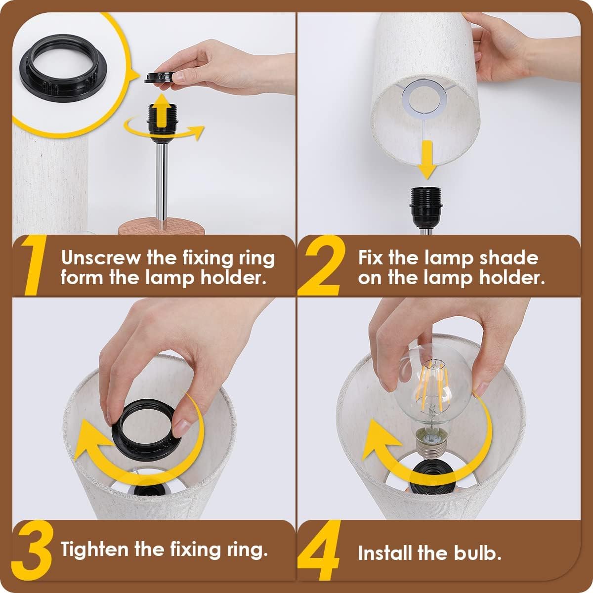 Thumbnail 6 de Yarra-Decor TD-001R Table Lamp with Touch Dimming and USB Ports