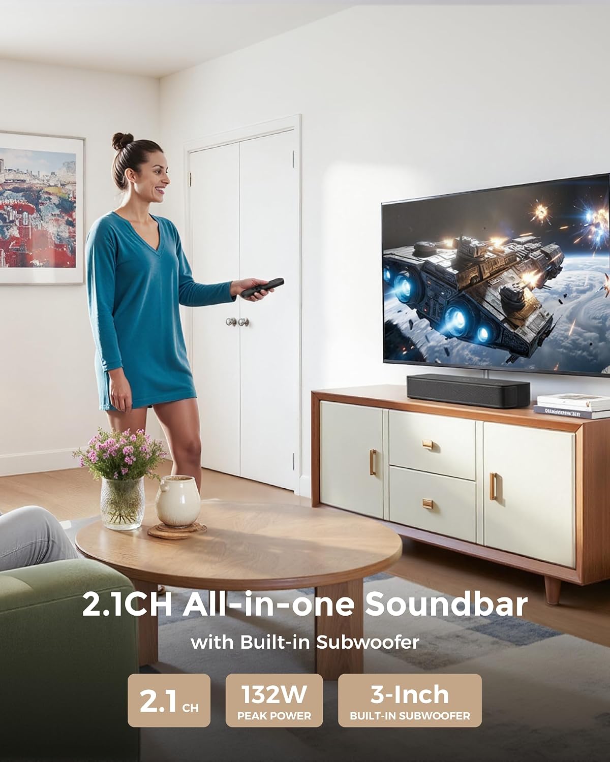 Detalle de Poseidon M20 Pro 132W 2.1ch TV Soundbar