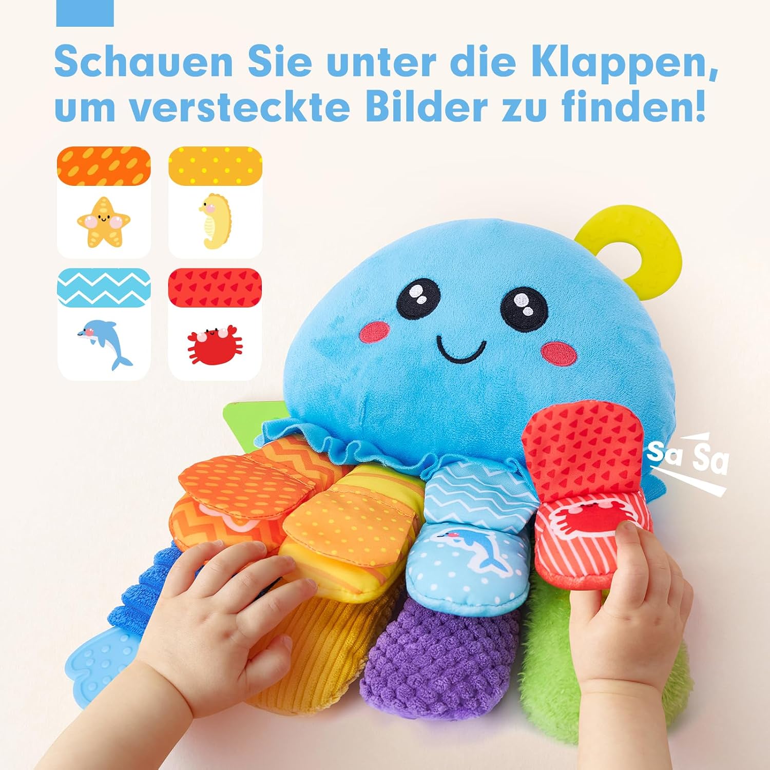 Thumbnail 2 de hahaland 2 in 1 Oktopus Baby Sensorik Spielzeug