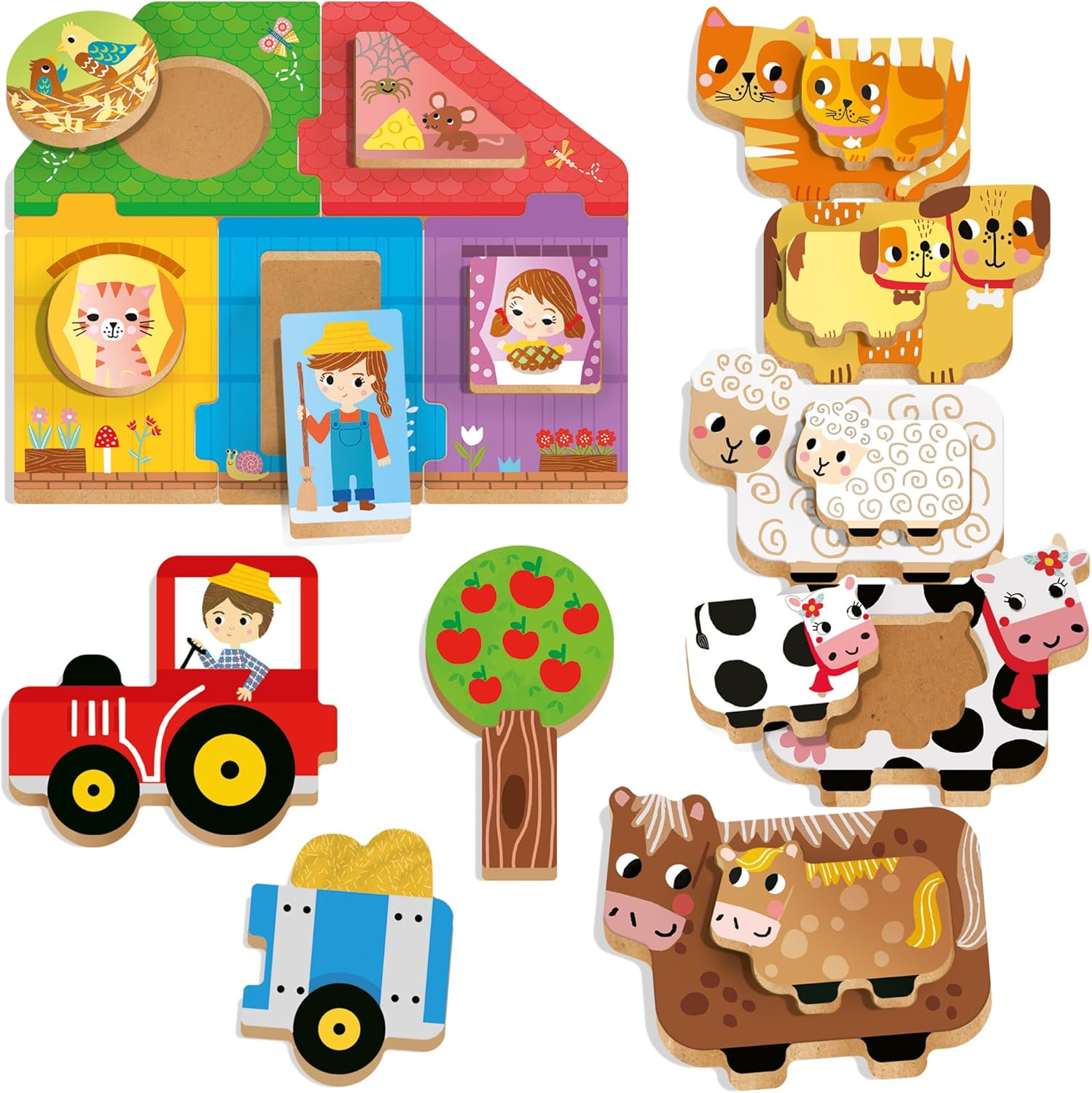 Detalle de HEADU Primi Giochi in Legno – Forme, Colori e Prima Logica: gioco educativo in legno 1–4 anni