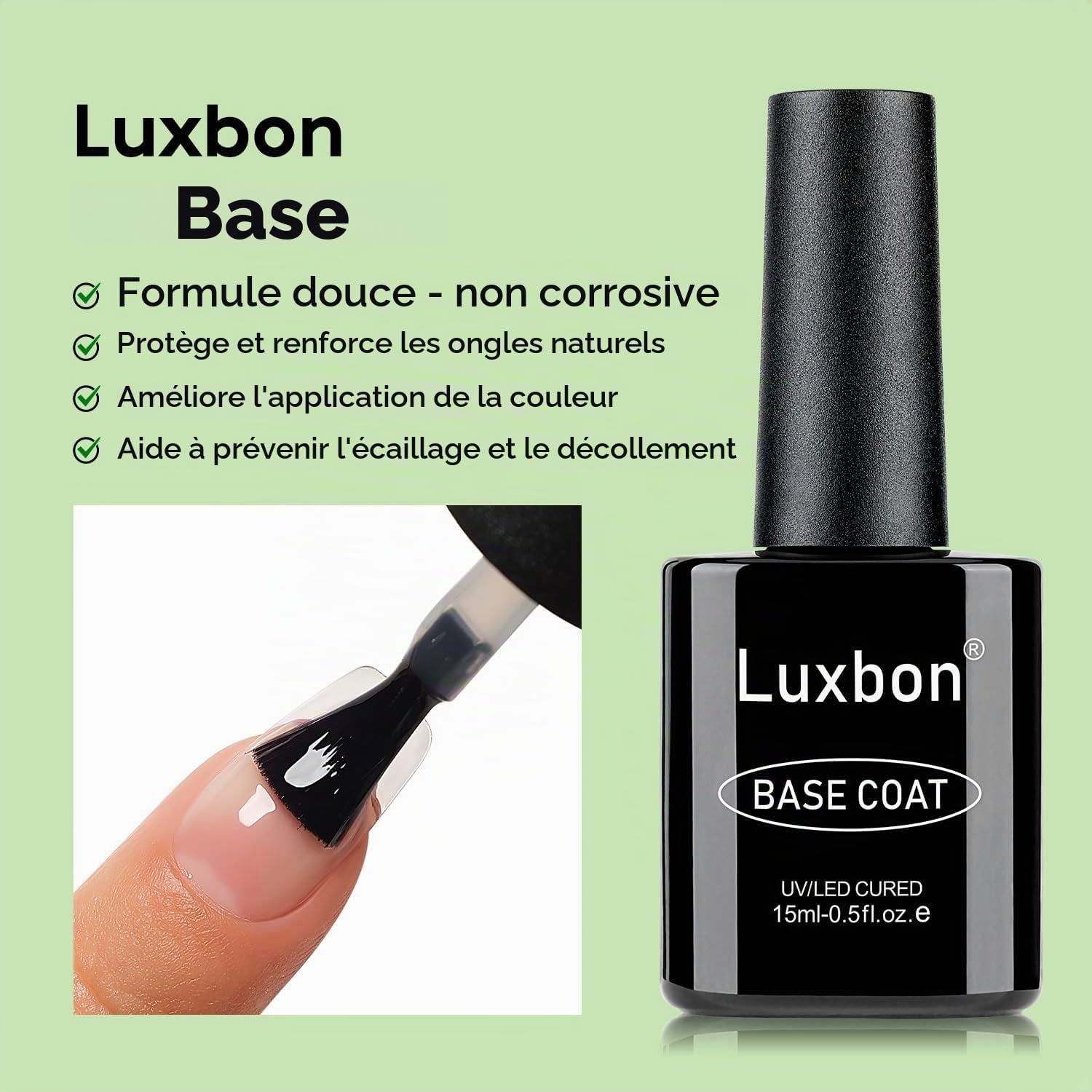 Thumbnail 2 de Luxbon Base Coat en No Wipe Top Coat, gelset van 2 x 15 ml met glansafwerking