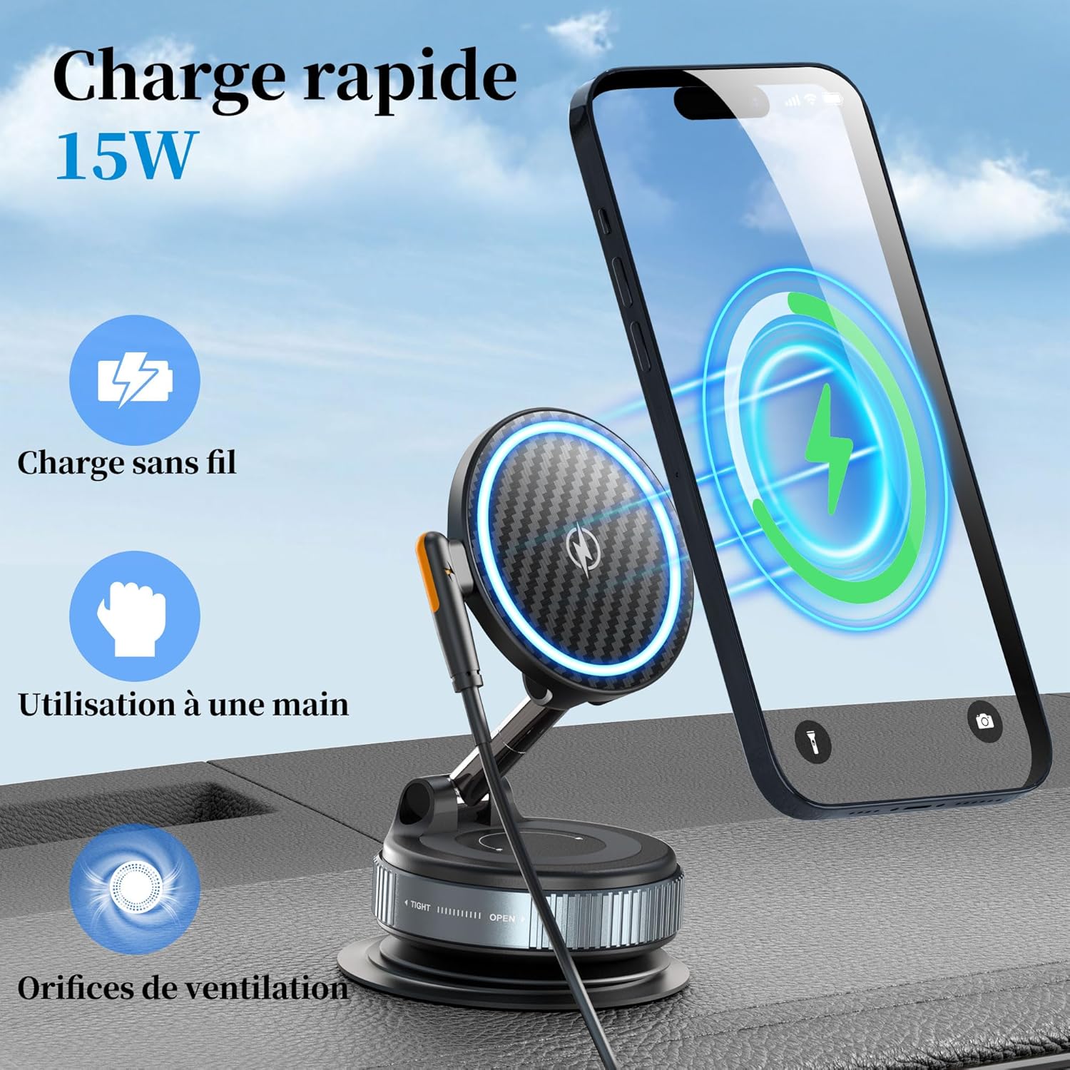 Thumbnail 2 de PlusAcc Support de téléphone 15 W