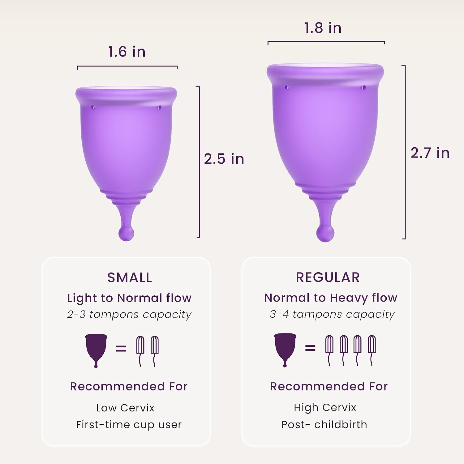 Thumbnail 4 de EcoBlossom Reusable Menstrual Cup Set – 2 Large Medical-Grade Silicone Cups
