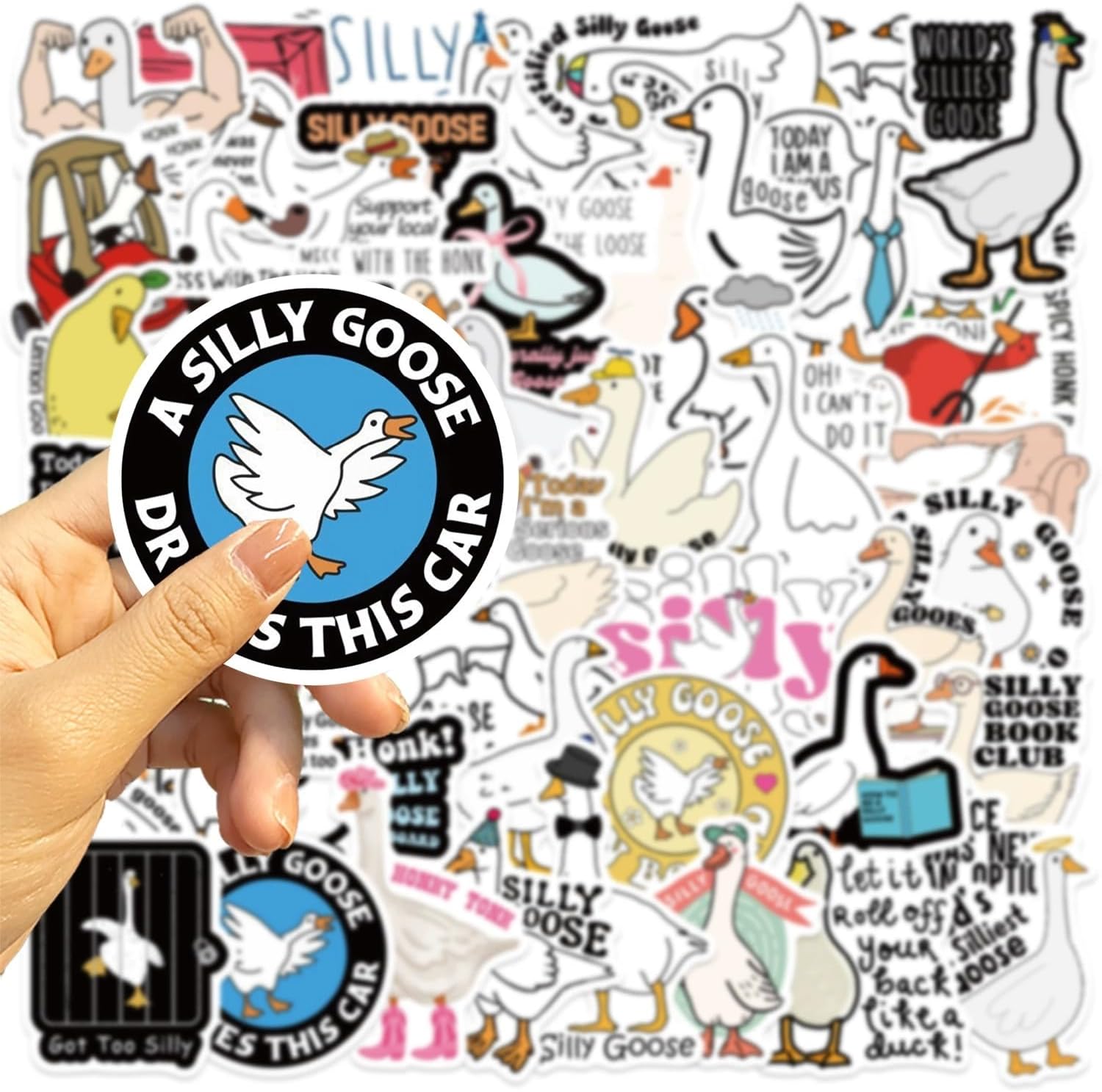 Detalle 2 de Affoto Duck Stickers, 50-Pack Waterproof Vinyl Decals for Smooth Surfaces