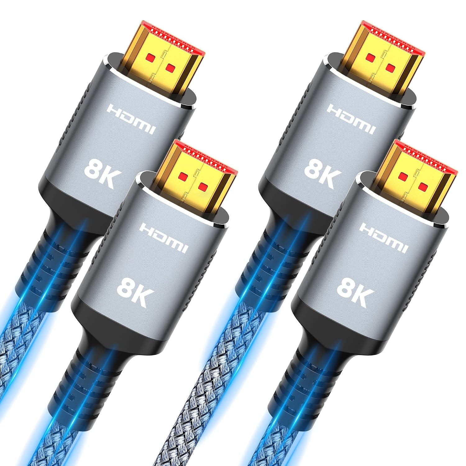 Detalle de SNOWKIDS HDMI 2.1 Kabel 8K 2 Meter (2 Stück) – 48 Gbps, 8K@60Hz, 4K@120Hz für PS5 & Konsole