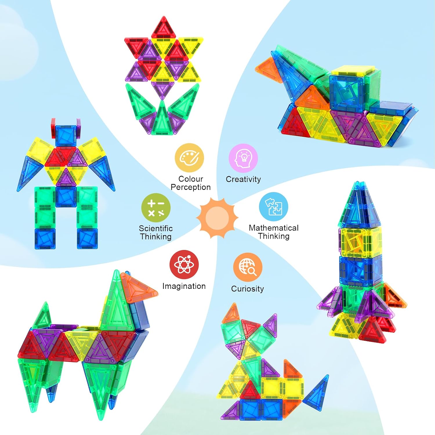 Thumbnail 3 de CS COSDDI Magnetic Tiles set 42 pcs for kids 🧩