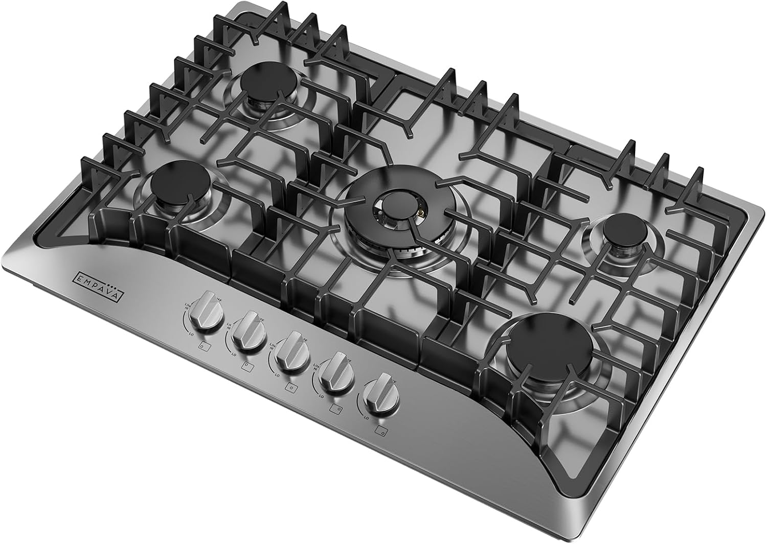 Detalle de Empava 30XGC5B70C 30-Inch Built-In Gas Cooktop, 5 Burners, Stainless Steel