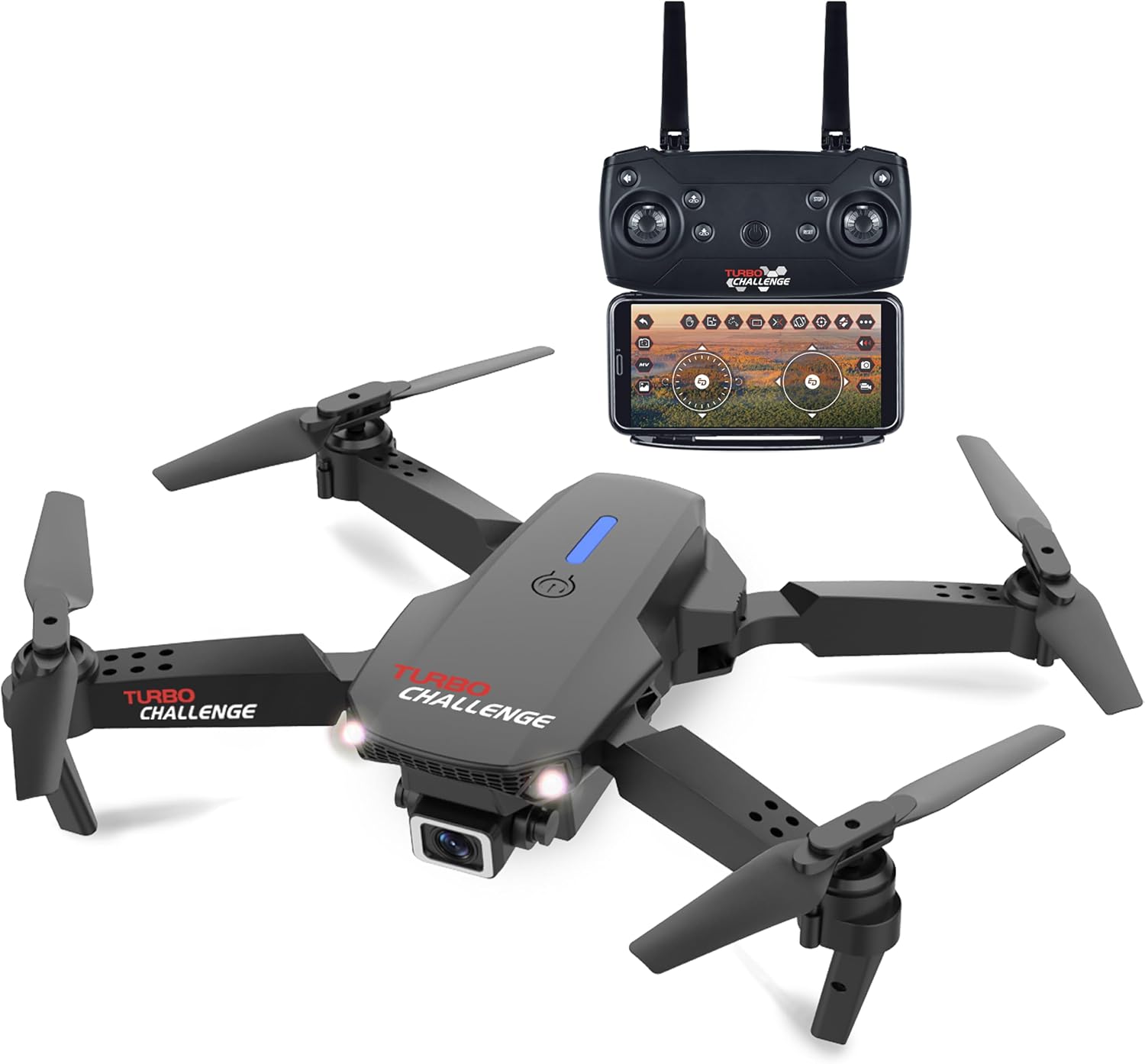 Detalle de TURBO CHALLENGE 400350 quadcopter met dubbele camera, wifi en 360°-flip