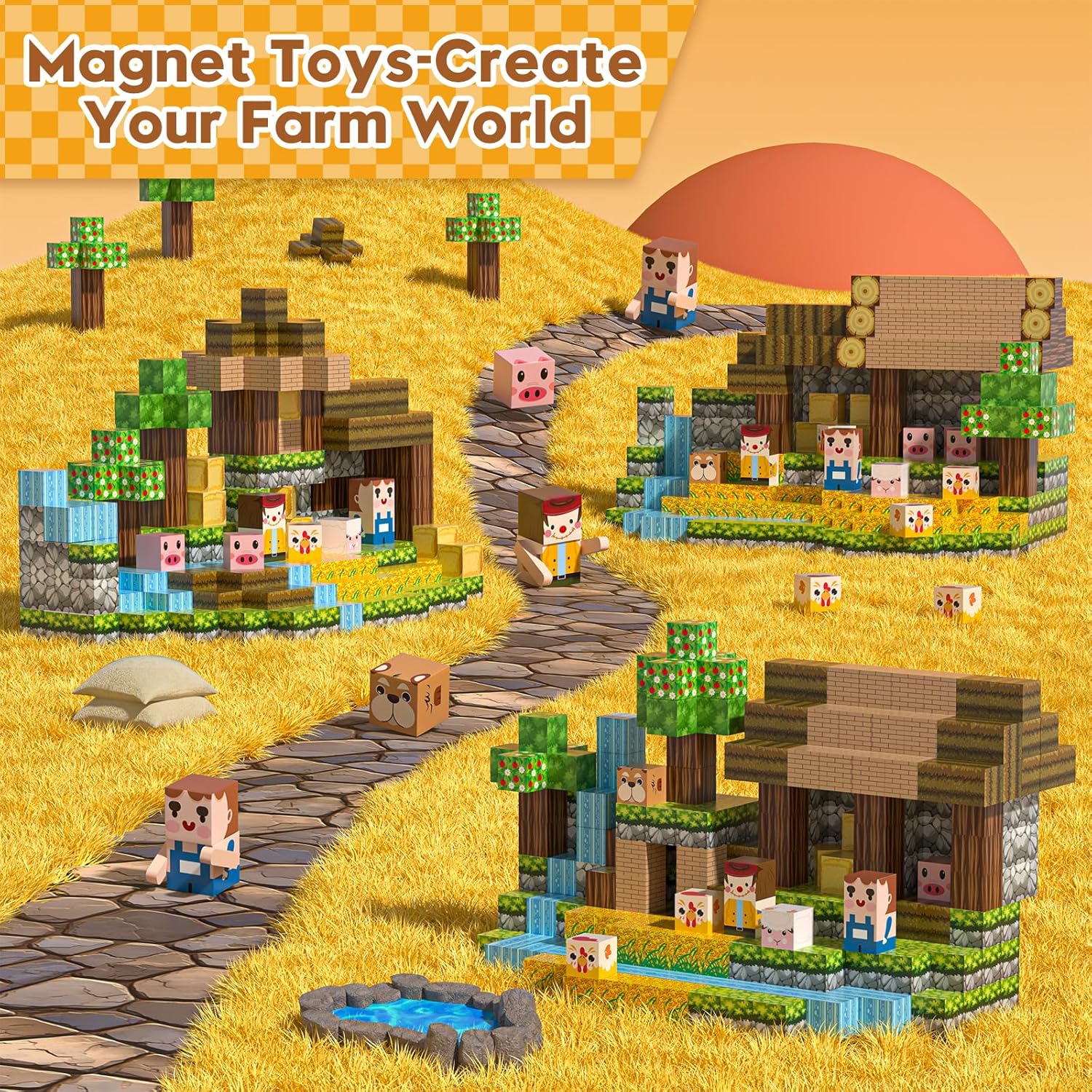 Thumbnail 1 de Gryxpox Blocs Magnétiques – Monde d'Aventure : Tuiles Magnétiques pour Enfants 4–8 ans