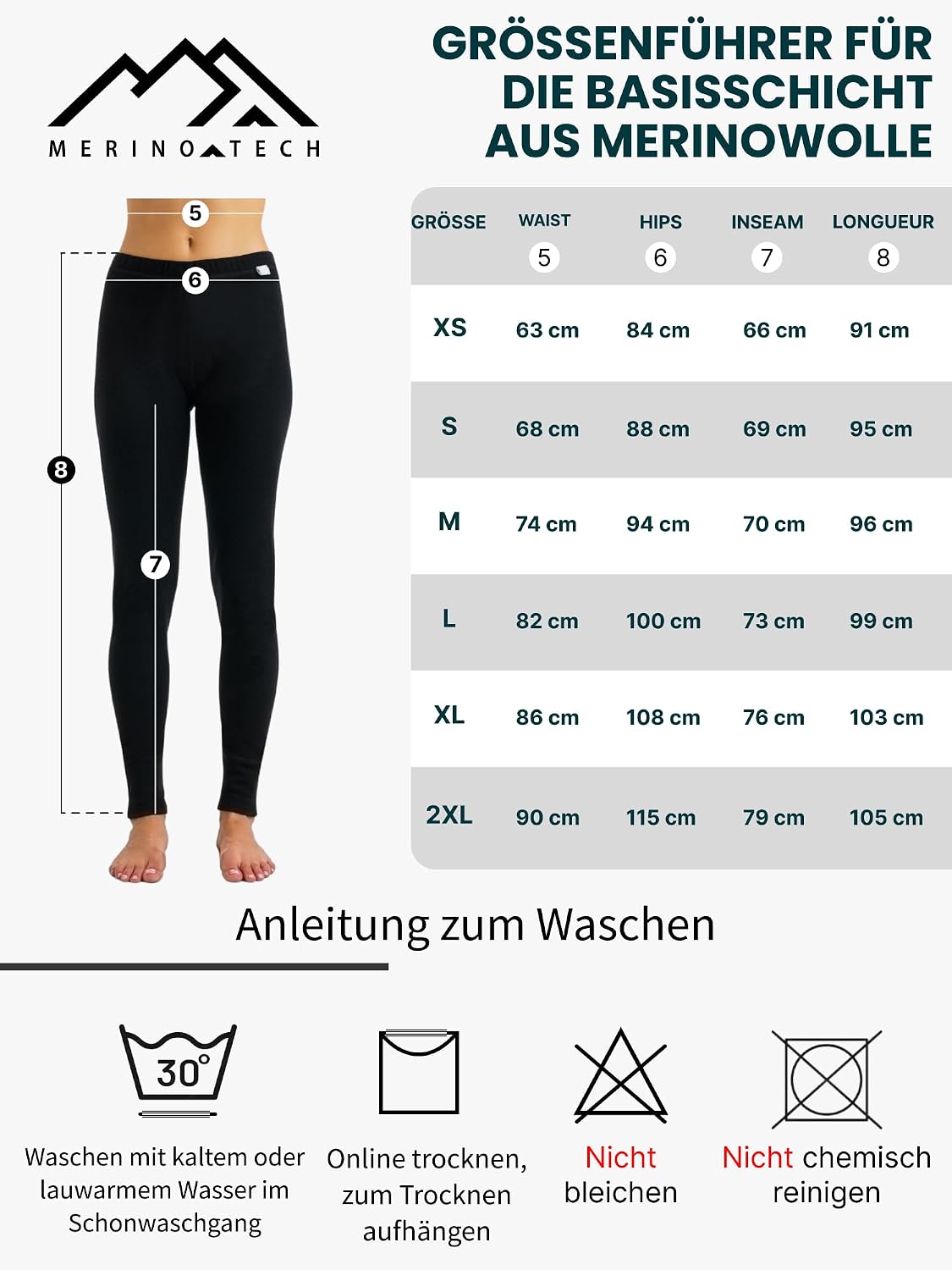 Thumbnail 6 de Merinowolle Thermounterwäsche Damen 320 g/m²