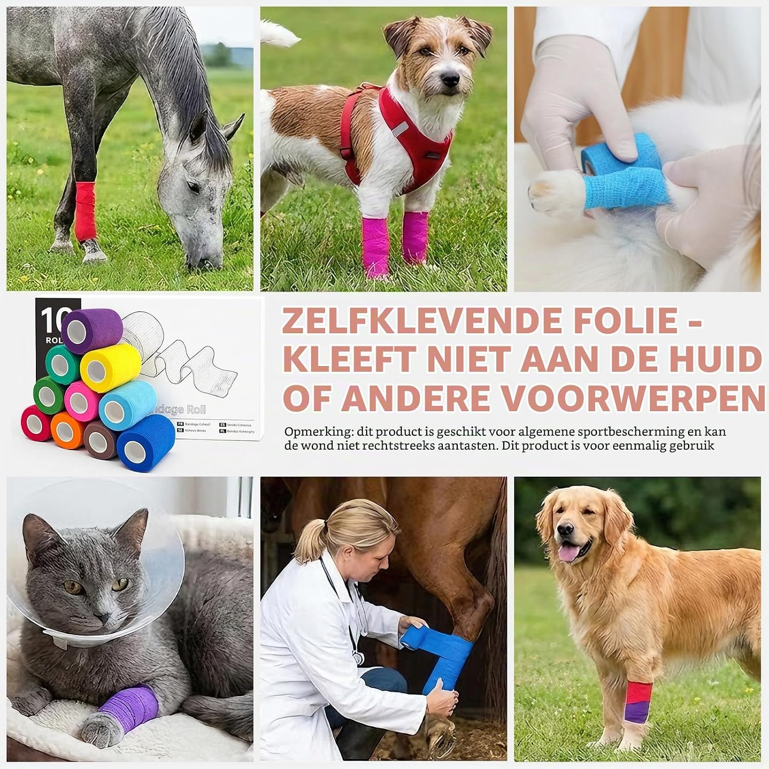 Thumbnail 4 de Rokehr zelfklevend verband, 10 rollen van 7,5 cm × 4,5 m