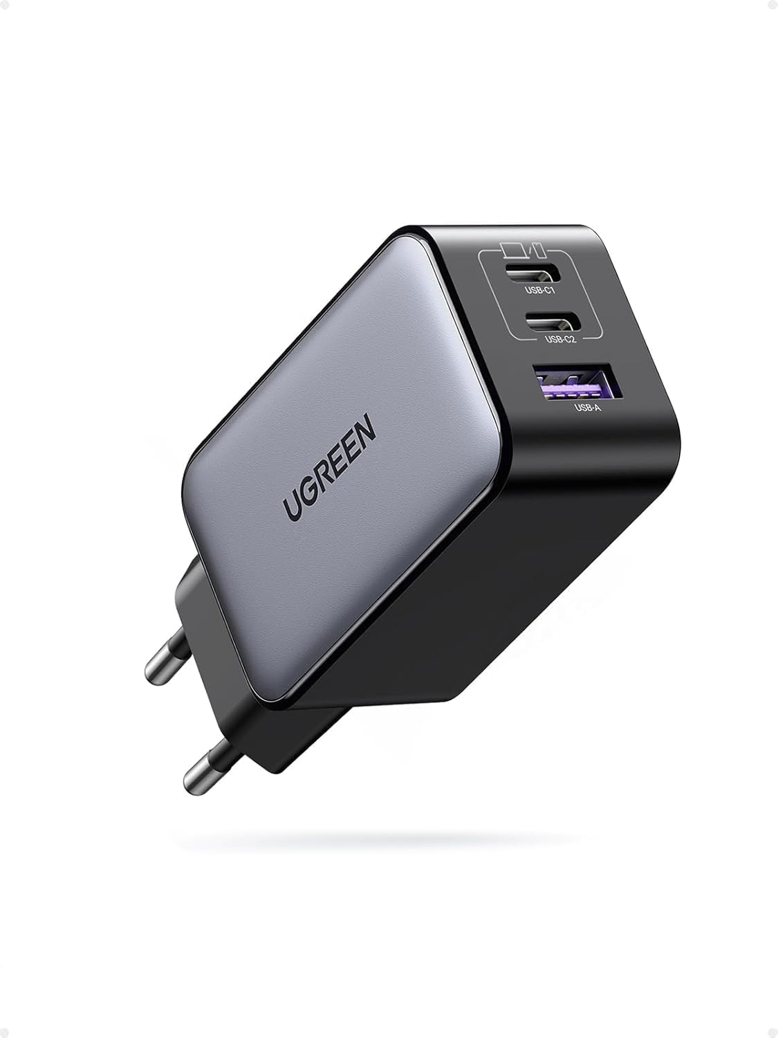 Detalle de UGREEN Nexode 65W Chargeur USB-C 3 Ports GaN – Noir