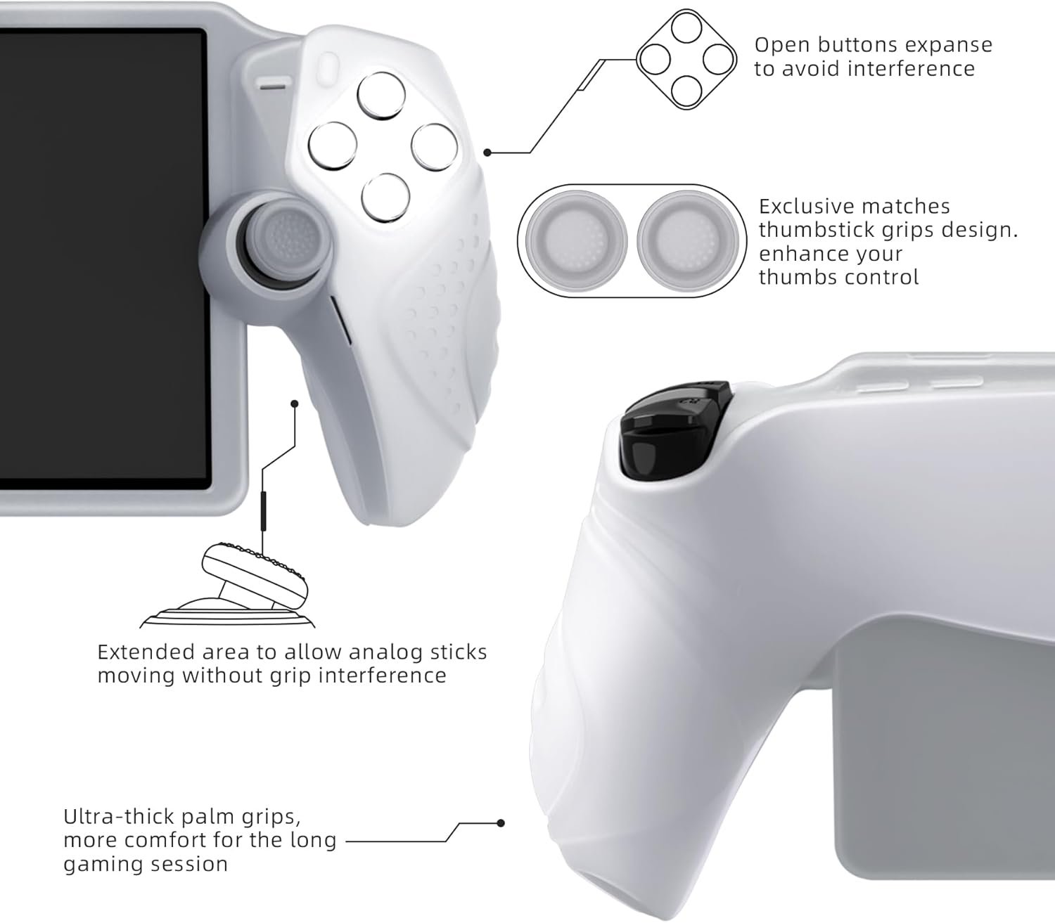 Thumbnail 1 de PlayVital Guardian Edition Silicone Protective Case for PS Portal (Clear White)