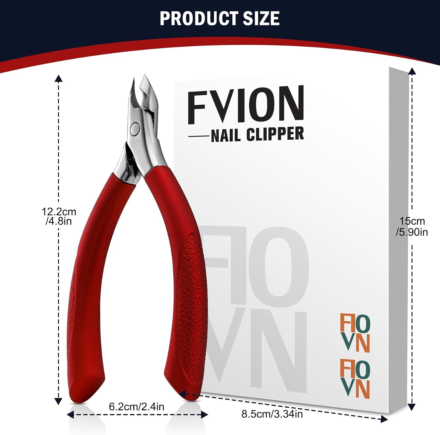 Thumbnail 6 de FVION BZ-RHCT-N034-RD Cuticle Nippers, 5mm Stainless Steel Blades, Red