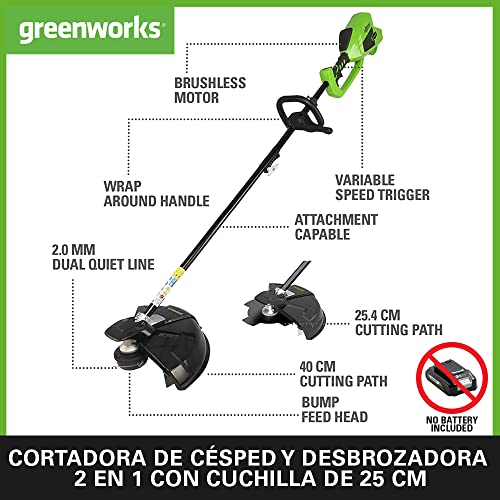 Detalle 2 de Greenworks GD40BC Desbrozadora 40 cm 40 V