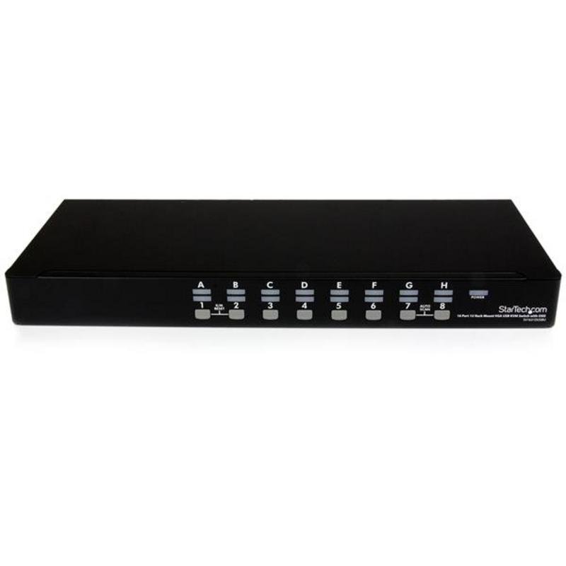 Detalle de Conmutador KVM USB StarTech de 16 puertos para montaje en rack 1U con OSD y VGA