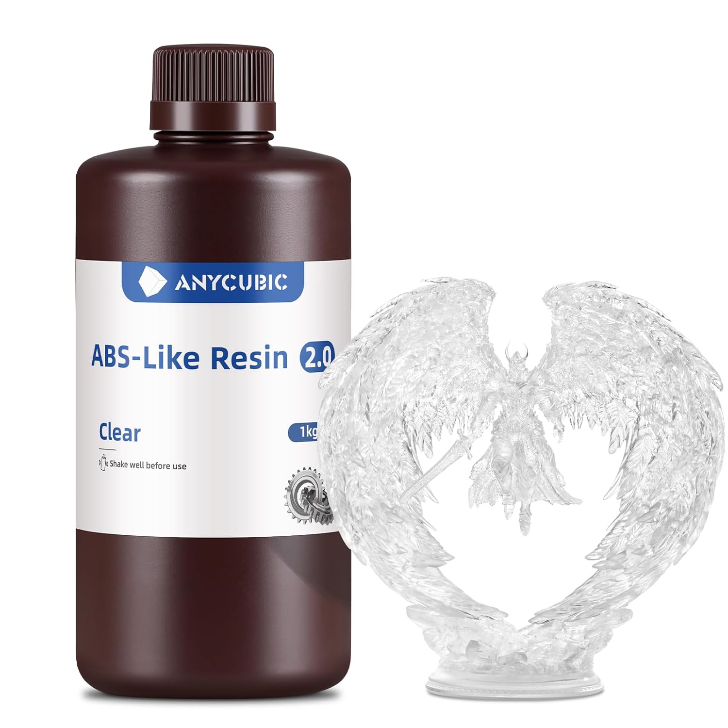 ANYCUBIC ABS-Like Resin 2.0 (1 kg) resina trasparente per stampanti 3D LCD, polimerizzazione rapida