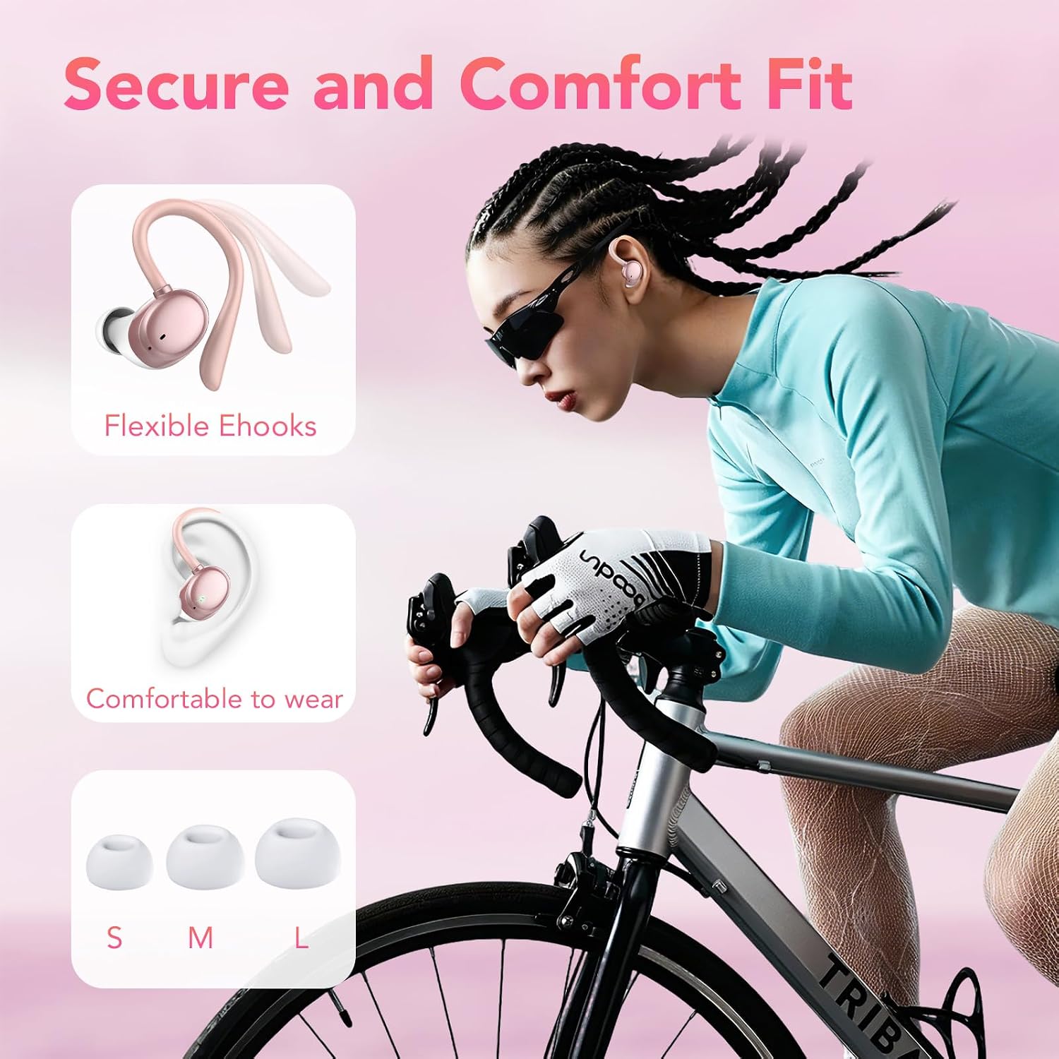 Thumbnail 3 de KT1 Ear Buds: Wireless Earbuds with Earhook, Bluetooth 5.3, Deep Bass and Real‑Time LED Display
