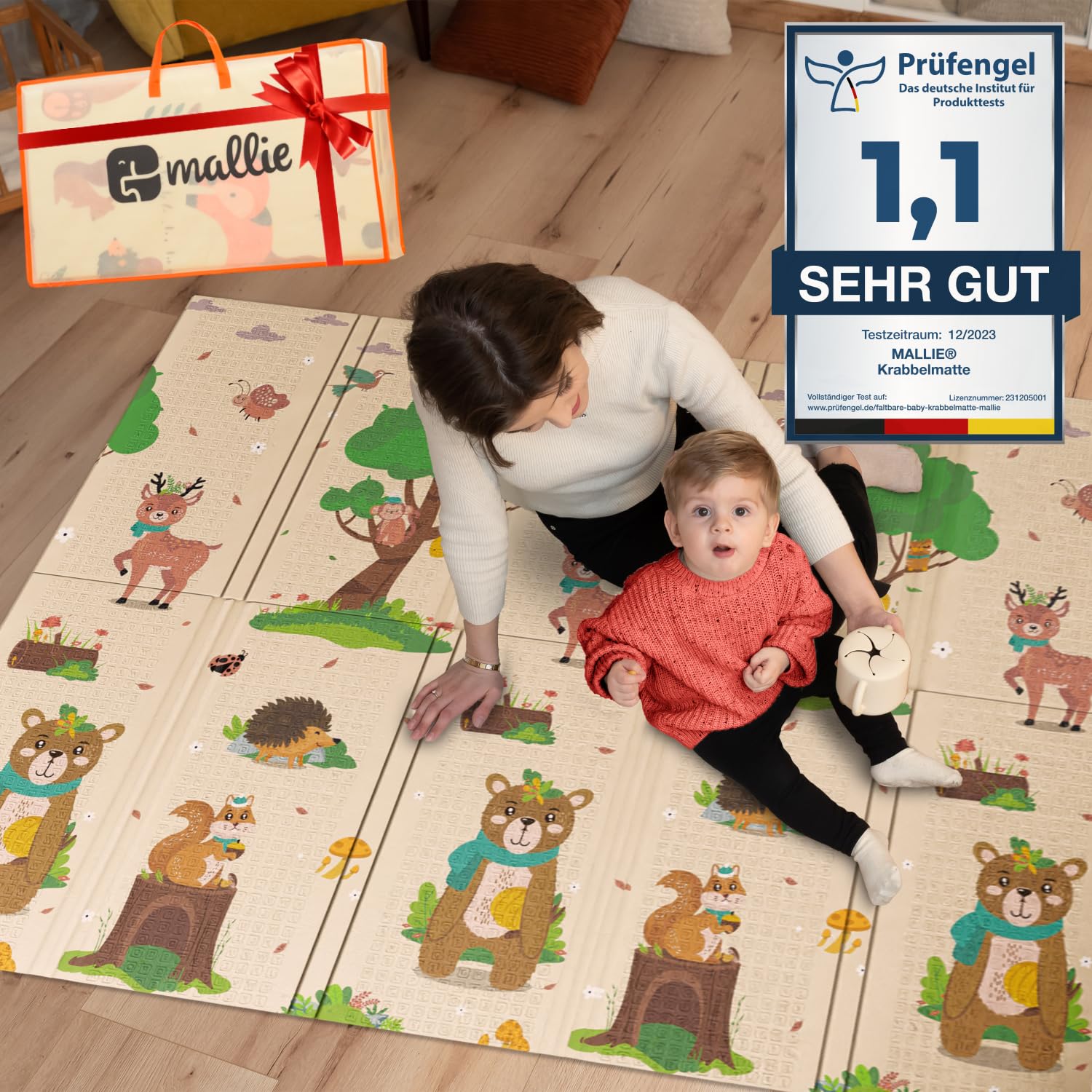 Detalle de Mallie Spielmatte Baby faltbar 180x150 cm