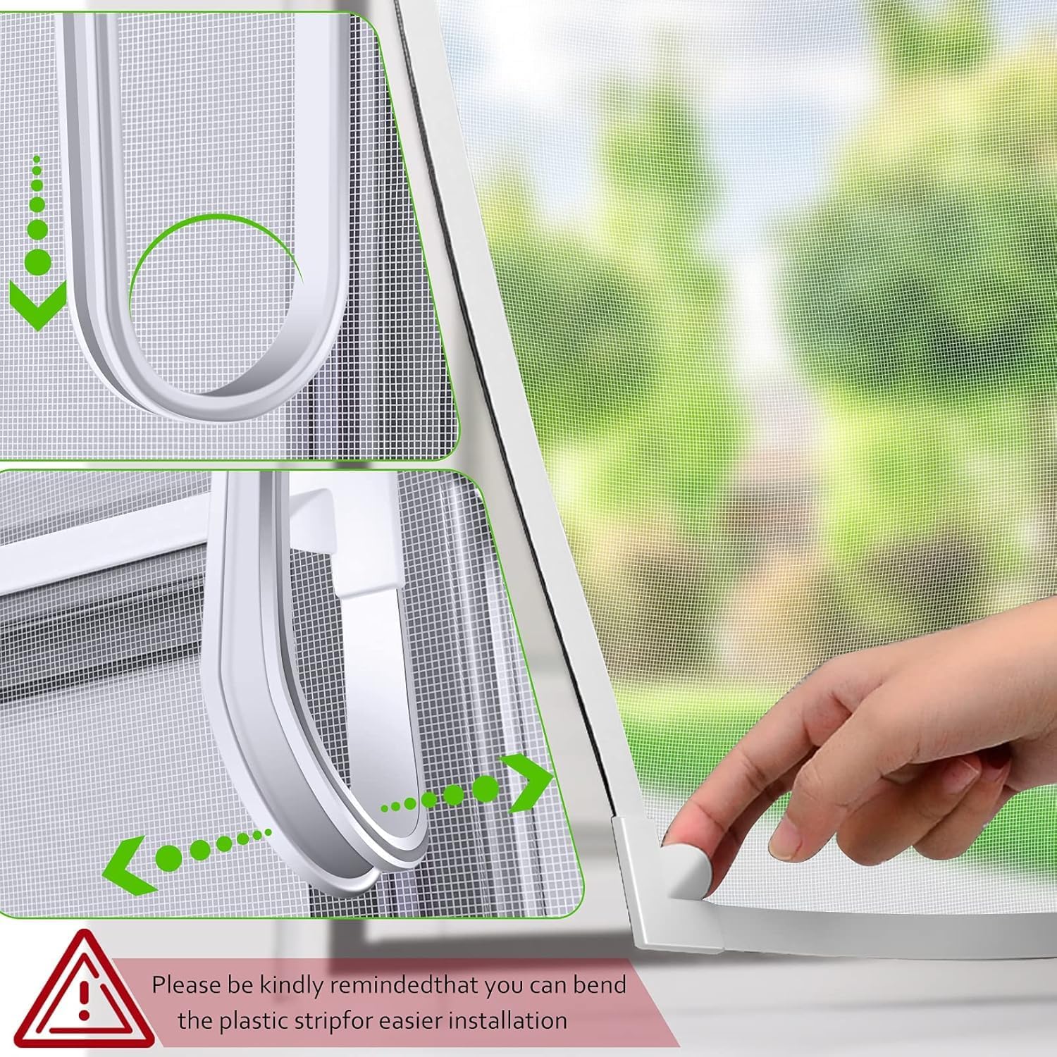Thumbnail 4 de UtauHom Adjustable Magnetic Fly Screen for Windows (Max 120 x 110 cm) – White Frame, White Mesh