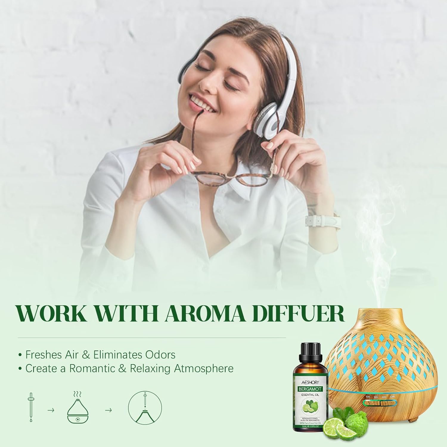 Thumbnail 2 de AESHORY Bergamotte ätherisches Öl (50 ml) – Duftöl für Diffuser, Aromatherapie, Pflege & Massage